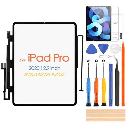 Touchscreen für iPad Pro 12.9 2020 4th Gen, Digitizer Touchscreen für iPad Pro 12.9 2020 A2069 A2232 A2233 A2229, Touchscreen vorne, inklusive Reparaturwerkzeuge (Schwarz) von ARSSLY