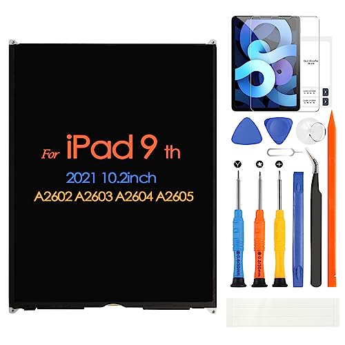 für iPad 9 9. Generation LCD Display, für iPad 10.2 2021 A2602 A2603 A2604 A2605 LCD Bildschirm Digitazer Assembly Ersatz und Installationswerkzeuge + gehärtetes Glas für iPad 9 9. Generation LCD Display, für iPad 10.2 2021 A2602 A2603 A2604 A2605 LCD Bildschirm Digitazer Assembly Ersatz und Installationswerkzeuge + gehärtetes Glas von ARSSLY