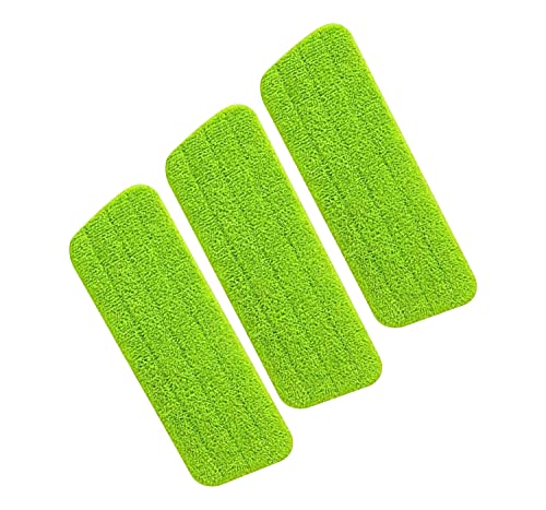 ARSUK Mop Pads, 3 Stück Mop Microfaser Reinigung Pads, 41 x 14 cm Saugfähiger Wischmopp Reinigungskissen für Spray Mops und Reveal Mops (Grün) von ARSUK