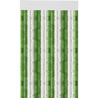 Flauschvorhang 80x200 cm in Unistreifen grün - weiß, perfekter Insekten- und Sichtschutz für Ihre Balkon- und Terrassentür, viele Farben von ARSVITA