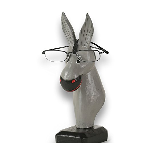 ART-CRAFT Brillenhalter brillenständer brillenablage Esel aus Holz handgeschnitzt und handbemalt 20cm von ART-CRAFT
