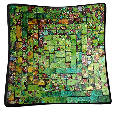 ART-CRAFT Dekoschale Mosaikschale grün Tonschale Schlüsselschale aus Terracotta mit handbemalten Glaselementen zu einem schönen Muster von Hand gearbeitet ART-CRAFT Dekoschale Mosaikschale grün Tonschale Schlüsselschale aus Terracotta mit handbemalten Glaselementen zu einem schönen Muster von Hand gearbeitet von ART-CRAFT