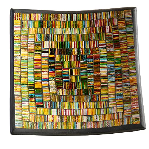 ART-CRAFT Dekoschale Mosaikschale grün-s Tonschale Schlüsselschale aus Terracotta mit handbemalten Glaselementen zu einem schönen Muster von Hand gearbeitet ART-CRAFT Dekoschale Mosaikschale grün-s Tonschale Schlüsselschale aus Terracotta mit handbemalten Glaselementen zu einem schönen Muster von Hand gearbeitet von ART-CRAFT