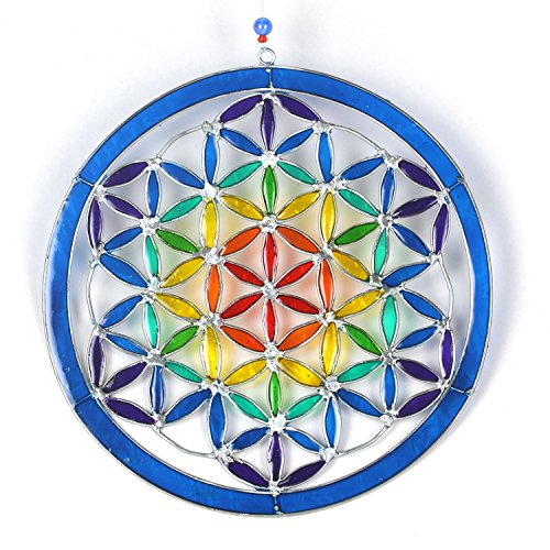 ART-CRAFT Fenster Hängedeko Sonnenfänger – Handgemachter Suncatcher für magische Lichtspiele – Fensterdeko und Gartendekon – Handbemalte Fensterdekoration - Motiv Blume von ART-CRAFT