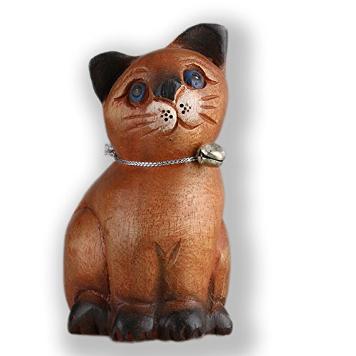 ART-CRAFT HTKA005 Holzkatze in verspielter Pose bemalt 10 cm von ART-CRAFT