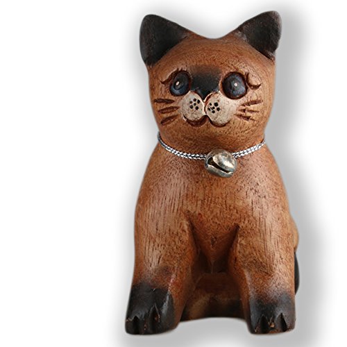 ART-CRAFT HTKA008 Holzkatze in verspielter Pose bemalt 10 cm von ART-CRAFT
