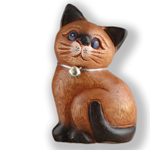 ART-CRAFT HTKA009 Holzkatze in verspielter Pose bemalt 10 cm von ART-CRAFT