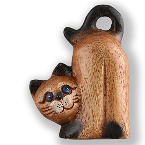 ART-CRAFT HTKA013 Holzkatze in verspielter Pose bemalt 10 cm von ART-CRAFT