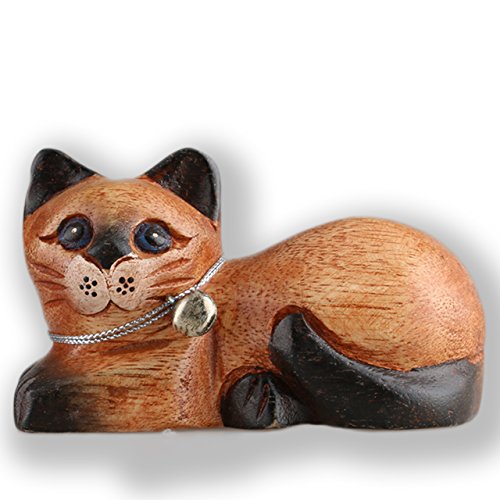 ART-CRAFT HTKA017 Holzkatze in verspielter Pose bemalt 10 cm von ART-CRAFT