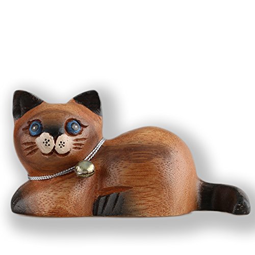 ART-CRAFT HTKA018 Holzkatze in verspielter Pose bemalt 10 cm von ART-CRAFT