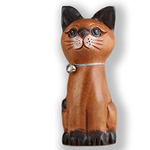 ART-CRAFT HTKA020 Holzkatze in verspielter Pose bemalt 10 cm von ART-CRAFT