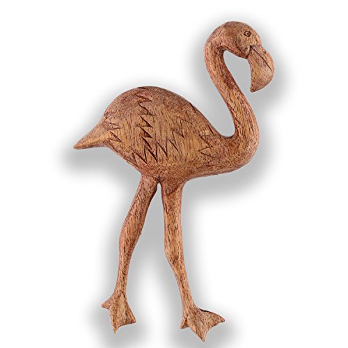 ART-CRAFT Handgeschnitzter Holz-Tier-Magnet Memo-Clip Flamingo von ART-CRAFT