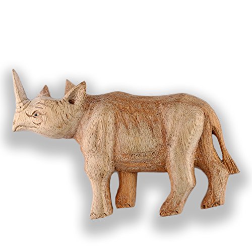 ART-CRAFT Handgeschnitzter Holz-Tier-Magnet Memo-Clip Nashorn von ART-CRAFT