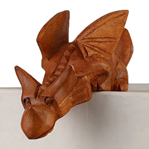 ART-CRAFT Holz-Drachen Schnitzerei aus Suar Holz 14cm von ART-CRAFT