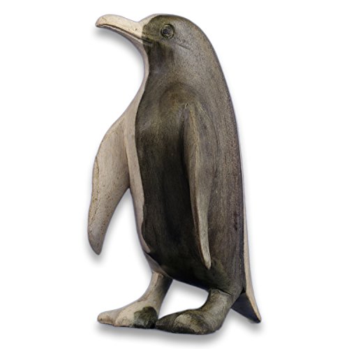 ART-CRAFT Holz Pinguin von Hand geschnitzt aus einem schönen Stück Holz 12cm von ART-CRAFT