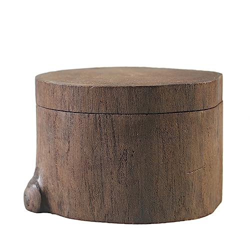 ART-CRAFT Holzkiste Holzbox Holz Dose mit Deckel aus echtem Teakholz Ring Box Ring Schachtel Pillendose klein Weed box Schmuckschatulle Aufbewahrungsdose Geschenkbox Sammelbox Ø 12cm von ART-CRAFT