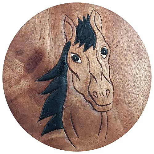 ART-CRAFT KH164 Kinderhocker Holz Schemel mit Tiermotiv Pferd bemalt und beschnitzt Höhe 27 cm ART-CRAFT KH164 Kinderhocker Holz Schemel mit Tiermotiv Pferd bemalt und beschnitzt Höhe 27 cm von ART-CRAFT