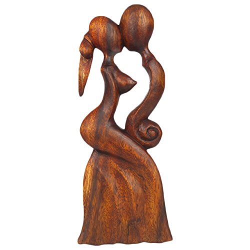 ART-CRAFT Küssendes Paar Starke Frau aus Suar Holz 30cm von ART-CRAFT
