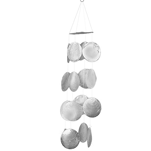 ART-CRAFT Perlmutt Girlande Capiz Weiss als hänge Deko für Fenster oder deko Wohnzimmer Aber auch als Garten Dekoration Länge 50cm von ART-CRAFT