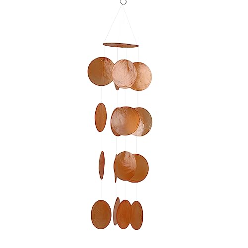 ART-CRAFT Perlmutt Girlande Capiz orange als hänge Deko für Fenster oder deko Wohnzimmer Aber auch als Garten Dekoration Länge 50cm von ART-CRAFT