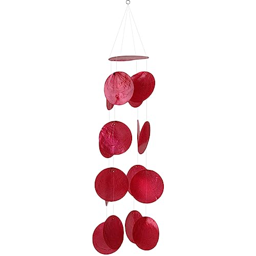 ART-CRAFT Perlmutt Girlande Capiz rot als hänge Deko für Fenster oder deko Wohnzimmer Aber auch als Garten Dekoration Länge 50cm von ART-CRAFT