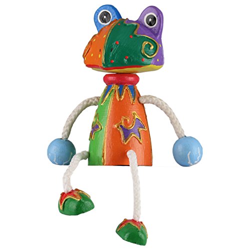 ART-CRAFT Sitztier Frosch aus Holz handgeschnitzt und Hand bemalt HTSK003 von ART-CRAFT