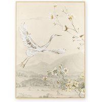 Art For The Home - Handgemalt Wandbild Gold Metallic Kran 70x50cm von ART FOR THE HOME