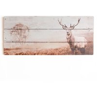 Hirsch - Holzbilder - 30x70 cm - Braun/Beige - Art For The Home von ART FOR THE HOME