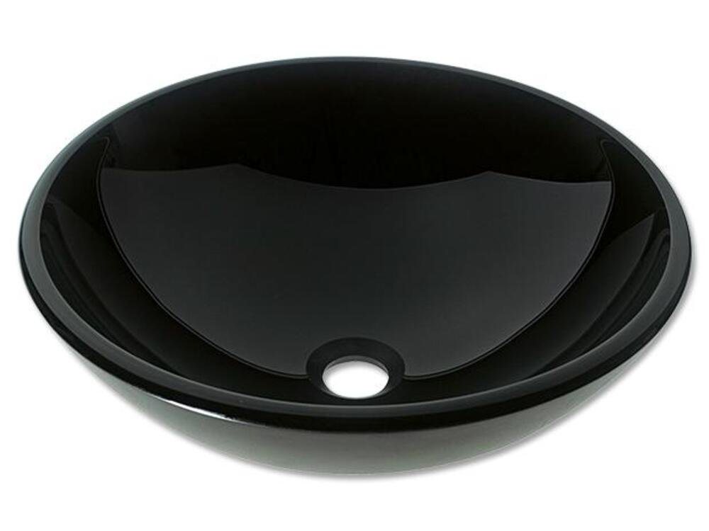 ART OF BAAN Aufsatzwaschbecken Design Aufsatz Waschbecken aus Glas 410*410*140 mm schwarz, leichte Reinigung von ART OF BAAN
