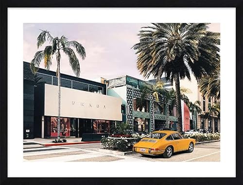 ART PRINT CAFE' – Foto-Kunstbild – Julian Lauren, Rodeo Drive, Beverly Hills, Kalifornien. Gerahmte Kunstdrucke, Rahmenfarbe: Schwarz von ART PRINT CAFE'