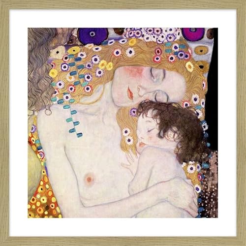 ART PRINT CAFE' – Gustav Klimt, Die drei Lebensalter der Frauen (detail). Gerahmte Kunstdrucke, Rahmenfarbe: Eiche von ART PRINT CAFE'