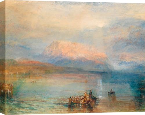 ART PRINT CAFE' – Hochwertiger Kunstdruck auf Leinwand - William Turner, The Red Rigi - 60x40 cm von ART PRINT CAFE'