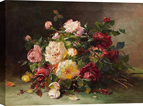 ART PRINT CAFE' – Leinwanddruck Eugene Henri Cauchois, Rosenstrauß, 60 x 40 cm von ART PRINT CAFE'