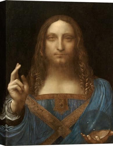 ART PRINT CAFE' - Kunstdruck auf Leinwand Leonardo da Vinci, Salvator Mundi, ca. 1500-40x60 cm von ART PRINT CAFE'