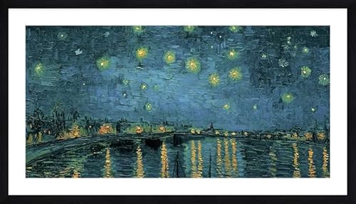 ART PRINT CAFE' – Vincent van Gogh, Sternennacht (Detail). Gerahmte Kunstdrucke, Rahmenfarbe: Schwarz von ART PRINT CAFE'