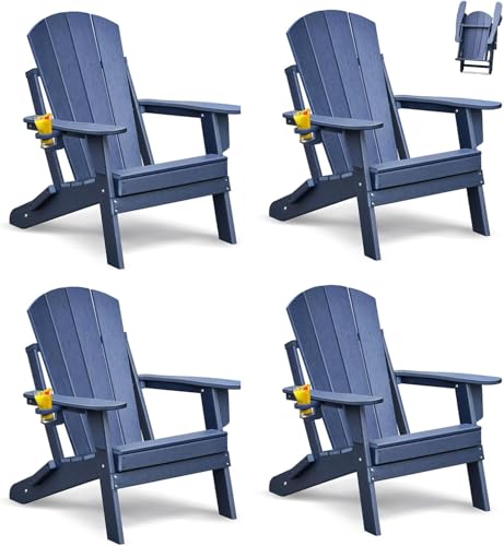 ART TO REAL ATR Klappbar Adirondack Stuhl Kunststoff Set of 4,Adirondack Chair mit Getränkehalter,Wetterfester Gartenstuhl Outdoor Sessel, Relaxsessel Plastik Garten Terrasse ART TO REAL ATR Klappbar Adirondack Stuhl Kunststoff Set of 4,Adirondack Chair mit Getränkehalter,Wetterfester Gartenstuhl Outdoor Sessel, Relaxsessel Plastik Garten Terrasse von ART TO REAL