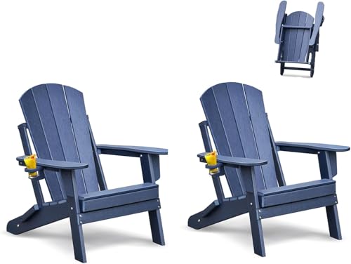 ART TO REAL ATR Klappbar Adirondack Stuhl Set of 2,Adirondack Chair Kunststoff mit Getränkehalter,Wetterfester Gartenstuhl Outdoor Sessel, Relaxsessel Plastik Garten Terrasse,Navyblau ART TO REAL ATR Klappbar Adirondack Stuhl Set of 2,Adirondack Chair Kunststoff mit Getränkehalter,Wetterfester Gartenstuhl Outdoor Sessel, Relaxsessel Plastik Garten Terrasse,Navyblau von ART TO REAL