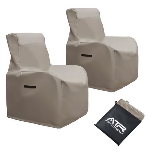 ATR ART TO REAL Gartenstuhlhussen, wasserdicht, mit verstellbarer Saumkordel, Lüftungsschlitz, winddicht, UV-Schutz, Terrassenstuhl-Abdeckungen für Stapelstuhl, Relaxsessel, Khaki, 2 Stück ATR ART TO REAL Gartenstuhlhussen, wasserdicht, mit verstellbarer Saumkordel, Lüftungsschlitz, winddicht, UV-Schutz, Terrassenstuhl-Abdeckungen für Stapelstuhl, Relaxsessel, Khaki, 2 Stück von ART TO REAL