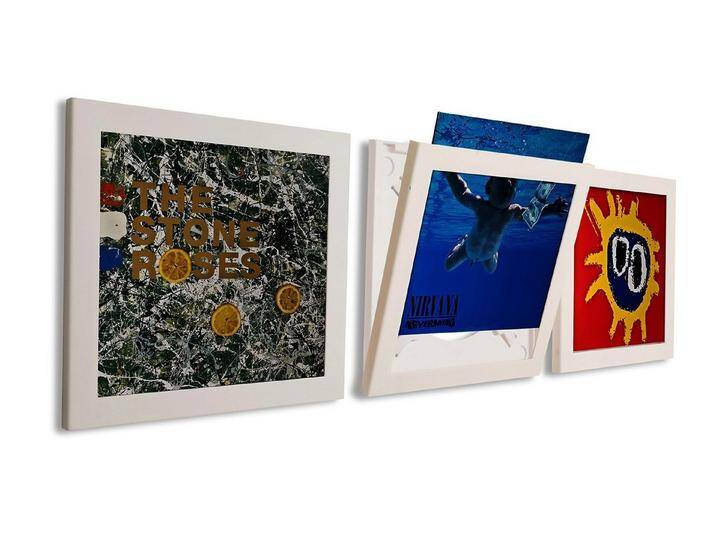 ART VINYL Bilderrahmen Play&Display Design Wechselrahmen für Vinyl LP Platten Cover, weiß, Weiß von ART-VINYL