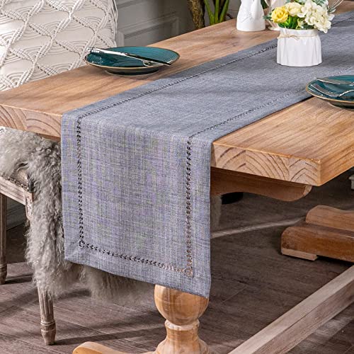 ARTABLE Einfacher Tischläufer Moderner Tischläufer Rechteck Vintage Tischläufer für Zuhause Hochzeit Elegante Tischdekoration (Dunkel Grau, 35 x 140 cm) von ARTABLE