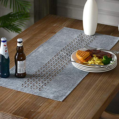 ARTABLE Rechteckiger Tischläufer aus Stoff, für Zuhause, Garten, mit gut umrandetem Rand, für Picknicks, drinnen und draußen, Essen, Urlaub, lange Tische (grau, 40,6 x 71,1 cm) von ARTABLE