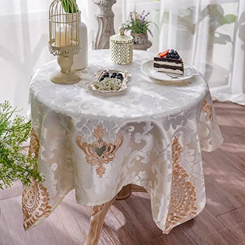ARTABLE Tischdecken aus Spitze Tischläufer rechteckig Jacquard-Stoff Couchtisch Tischdecken geeignet für Zuhause Party Garten Hochzeit Weihnachten (Cream, 85 x 85 cm) von ARTABLE