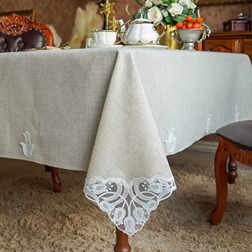 ARTABLE Tischdecken aus Spitze Tischläufer rechteckig Jacquard-Stoff Couchtisch Tischdecken geeignet für Zuhause Party Garten Hochzeit Weihnachten (Lenien, 140 x 180 cm) von ARTABLE