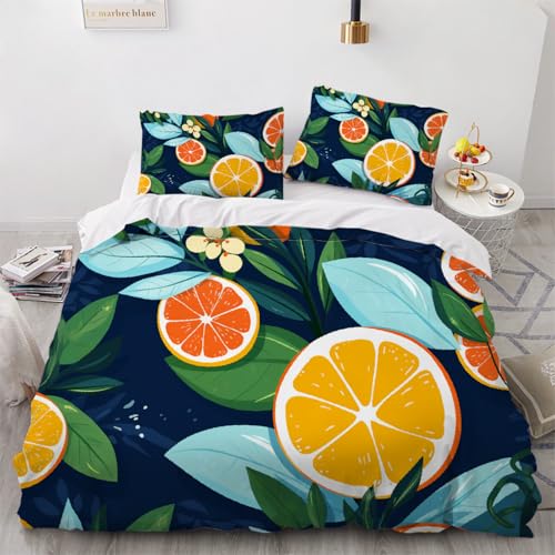ARTAMA Bettwäsche 155x220 Jugendliche, Jungen Zitrone Trösterbezug-Set Blume Bettbezug für Kinder Mädchen Bettbezug Schlafzimmer Dekor von ARTAMA