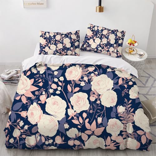 ARTAMA Bettwäsche 220x240 Jugendliche, Jungen Rose Trösterbezug-Set Natürliche Pflanzen Bettbezug für Kinder Mädchen Bettbezug Schlafzimmer Dekor von ARTAMA