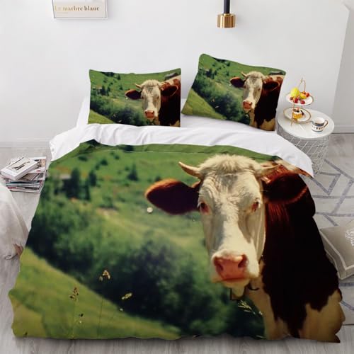 ARTAMA Bettwäsche-Set Jungen Teenager Milchkuh Dekor Bettdecke Kinder Jugend Graslandtiere Bettbezug Moderne Schlafzimmer Dekor Trösterbezug Set 135x200cm ARTAMA Bettwäsche-Set Jungen Teenager Milchkuh Dekor Bettdecke Kinder Jugend Graslandtiere Bettbezug Moderne Schlafzimmer Dekor Trösterbezug Set 135x200cm von ARTAMA