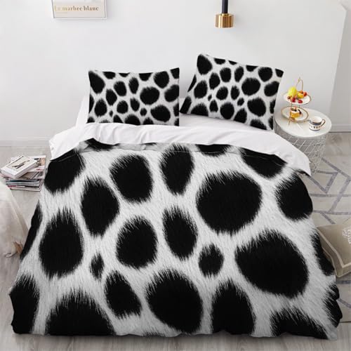 ARTAMA Jungen Bettwäsche Leopard für Kinder Teens Schlafzimmer Dekor, Drucken Bettbezug Set Schwarz-Weiße Tiere Trösterbezug-Set,Geburtstag/Festival Geschenk,135x200cm von ARTAMA
