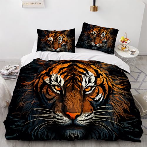 ARTAMA Jungen Bettwäsche Tiger für Kinder Teens Schlafzimmer Dekor, Drucken Bettbezug Set Tier Trösterbezug-Set,Geburtstag/Festival Geschenk,200x200cm von ARTAMA