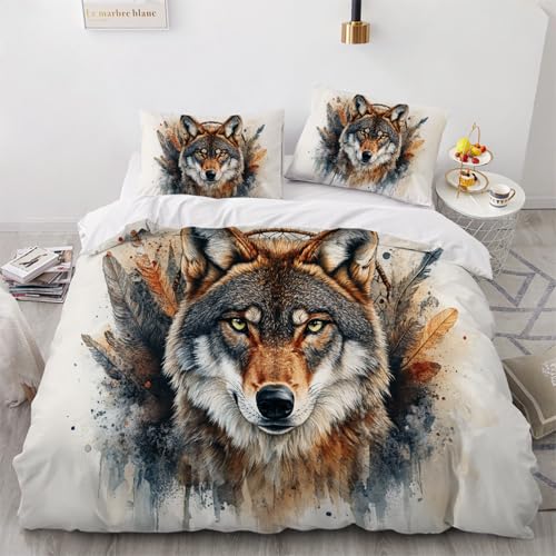 ARTAMA Jungen Wolf Tier Tröster Startseite Satz, Kinder Feder Bettwäsche Satz 200x200cm, Moderne Bettbezug Für Jugendliche Jugend Mädchen,Schlafzimmer Dekor ARTAMA Jungen Wolf Tier Tröster Startseite Satz, Kinder Feder Bettwäsche Satz 200x200cm, Moderne Bettbezug Für Jugendliche Jugend Mädchen,Schlafzimmer Dekor von ARTAMA