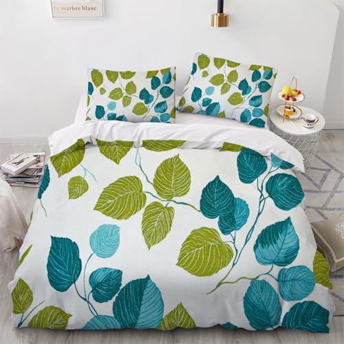 ARTAMA Tröster Cover für Jungen Teens Kinder Blätter Dekor Bettwäsche Set, Natürliche Pflanzen Bettbezug Tagesdecke Cover Modern Bettdeckenbezug 135x200cm von ARTAMA